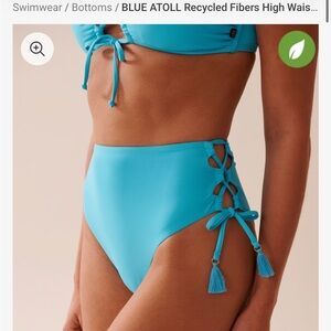 La Vie en rose Blue atoll high-Waisted Bikini Bottoms